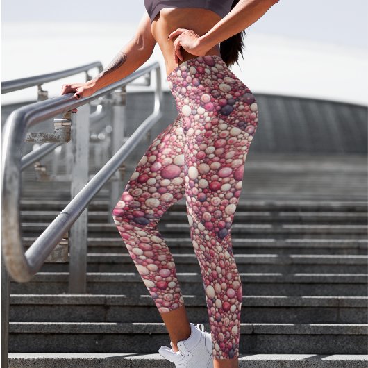 Leggings Motif en marbre de mosaïque rose