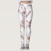 Leggings Motif en marbre de Parties scintillant en or rose (Devant)