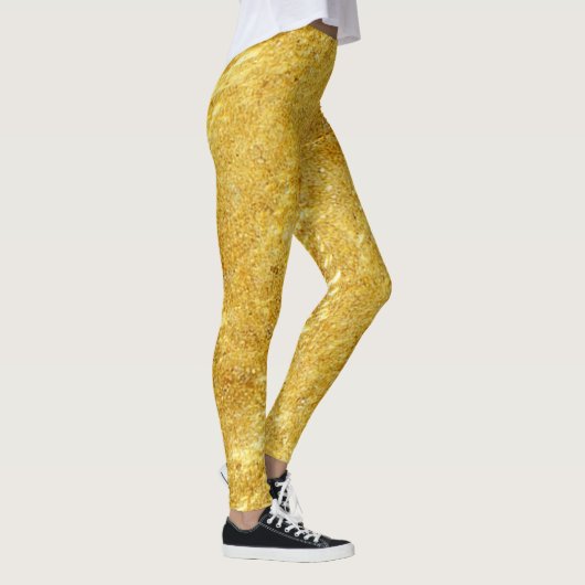 Leggings Motif en marbre doré et jaune (Droite)