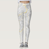 Leggings Motif en marbre gris foncé (Devant)