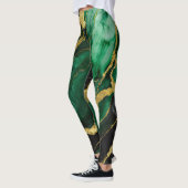 Leggings Motif en marbre vert avec or (Gauche)