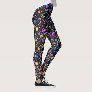 Leggings Motif en mosaïque cool des années 90