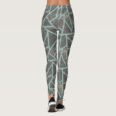 Leggings Motif en mosaïque vert pâle et gris (Dos)