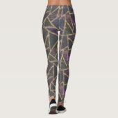 Leggings Motif en mosaïque violet et or (Dos)