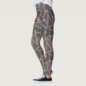 Leggings Motif en mosaïque violet et or (Gauche)