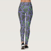Leggings Motif en mosaïque violet et verte (Dos)