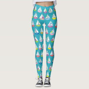 Leggings Motif en pastel de voilier