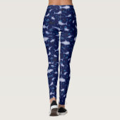 Leggings Motif en silhouette de requin bleu (Dos)