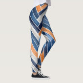 Leggings Motif en squelette dans Navy Blue and Orange (Droite)