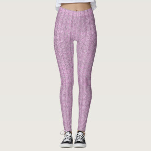 Leggings Motif en tricot rayé Jersey en rose poudré