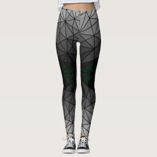 Leggings Motif en verre tendu 03.Gris.Ligne noire BG