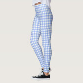 Leggings motif en vichy bleu et blanc (Gauche)