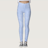 Leggings motif en vichy bleu et blanc (Devant)