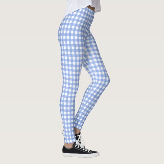 Leggings motif en vichy bleu et blanc (Droite)