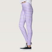 Leggings motif en vichy violet blanc (Gauche)