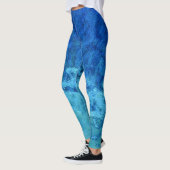 Leggings motif en vitrail abstrait bleu et vert (Gauche)