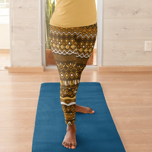 Leggings Motif ethnique dans les tons marron