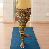 Leggings Motif ethnique dans les tons marron