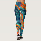 Leggings Motif ethnique tribal onduleux de Boho (Dos)
