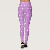 Leggings Motif étoile blanche sur violet (Dos)