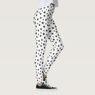 Leggings Motif étoilé noir et blanc
