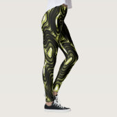 Leggings Motif étranger vert-foncé rougeoyant abstrait (Droite)