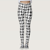 Leggings Motif Expressions de chats noirs mignons (Devant)