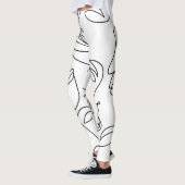 Leggings Motif face Abstrait d'une ligne (Gauche)