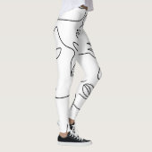 Leggings Motif face Abstrait d'une ligne (Droite)