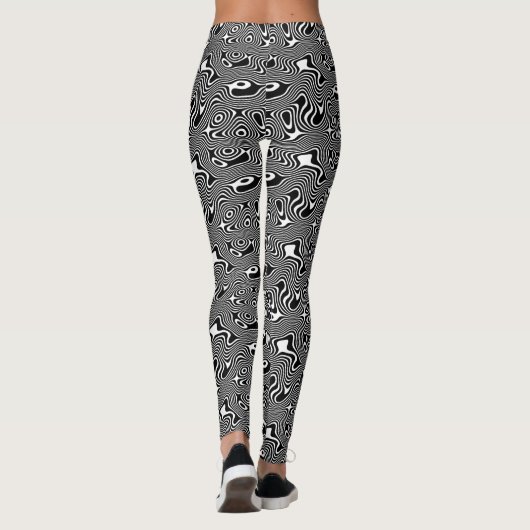 Leggings Motif Fâcheux Black/White Swirling (Dos)