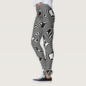 Leggings Motif Fâcheux Black/White Swirling (Gauche)
