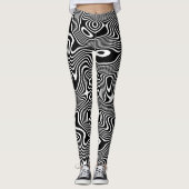 Leggings Motif Fâcheux Black/White Swirling (Devant)