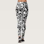 Leggings Motif fantôme noir et blanc (Dos)