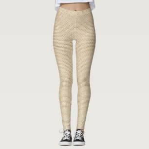 Leggings Motif Faux burlap