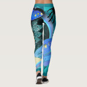 Leggings Motif féerique d'étoile bleue des guêtres W. de (Dos)