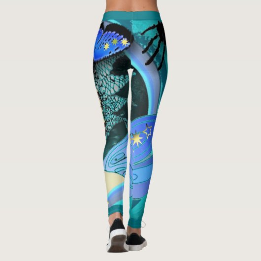 Leggings Motif féerique d'étoile bleue des guêtres W. de (Dos)
