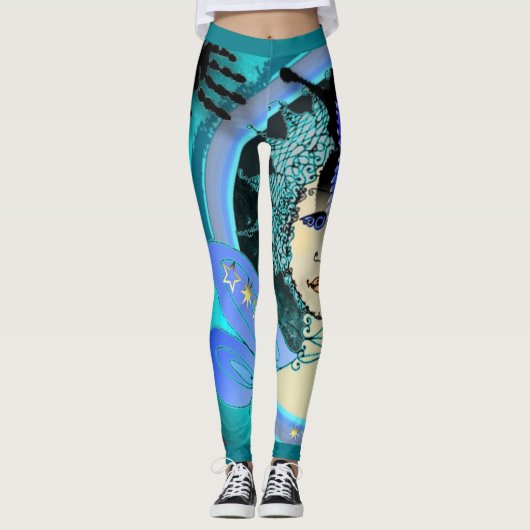 Leggings Motif féerique d'étoile bleue des guêtres W. de (Devant)