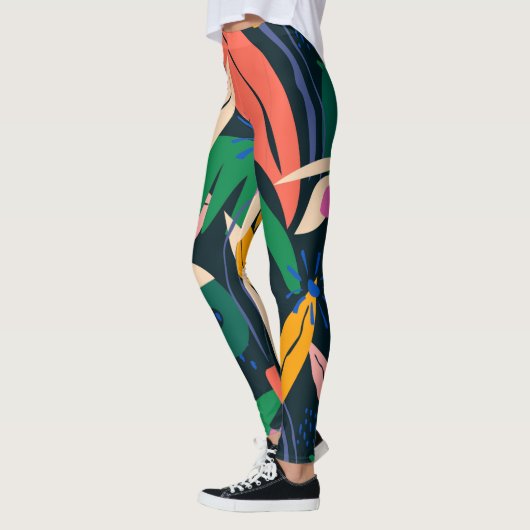 Leggings Motif feuille coloré, dynamique (Gauche)