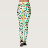 Leggings Motif Feuille d'aquarelle d'automne (Dos)