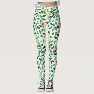 Leggings Motif Feuille d'aquarelle d'automne