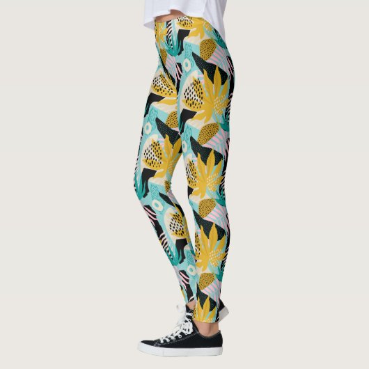 Leggings Motif Feuille de la forêt tropicale tropicale (Gauche)