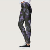 Leggings Motif feuille d'érable violet (Gauche)