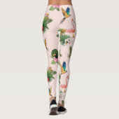 Leggings Motif Feuille d'oiseaux et de palmiers (Dos)