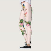 Leggings Motif Feuille d'oiseaux et de palmiers (Gauche)