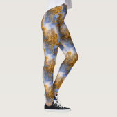Leggings Motif Feuille d'or Blue Sky Nature (Droite)