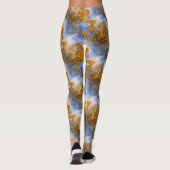 Leggings Motif Feuille d'or Blue Sky Nature (Dos)