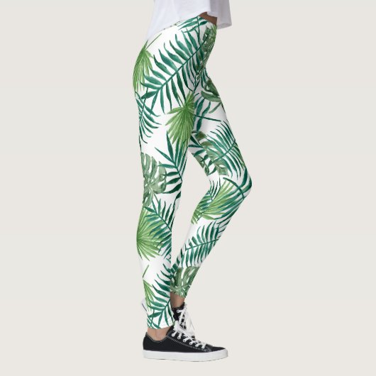 Leggings Motif Feuille exotique vert (Droite)