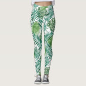 Leggings Motif Feuille exotique vert (Devant)