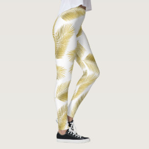 Leggings Motif Feuille Gold Foil Palm