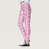 Leggings motif feuille, rose (Gauche)